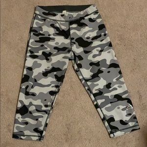 Adidas white and grey camo workout leggings